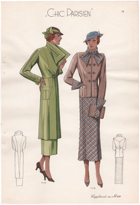 chic parisien fashion illustration 1934